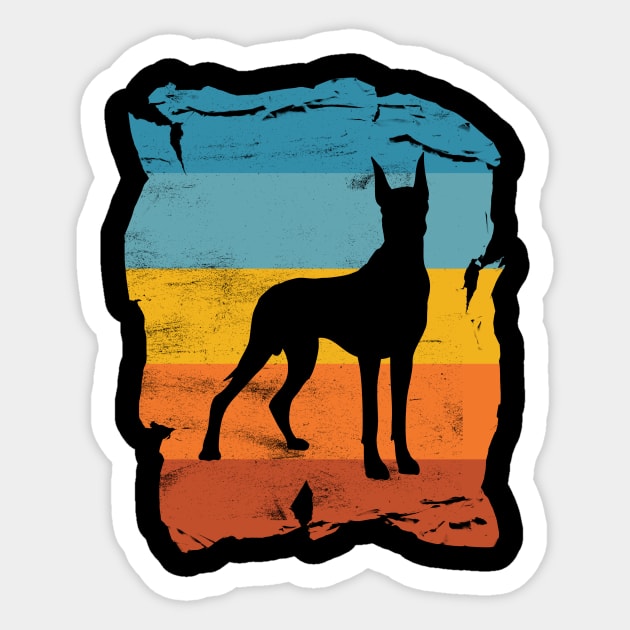 Great Dane Distressed Vintage Retro Silhouette Sticker by DoggyStyles